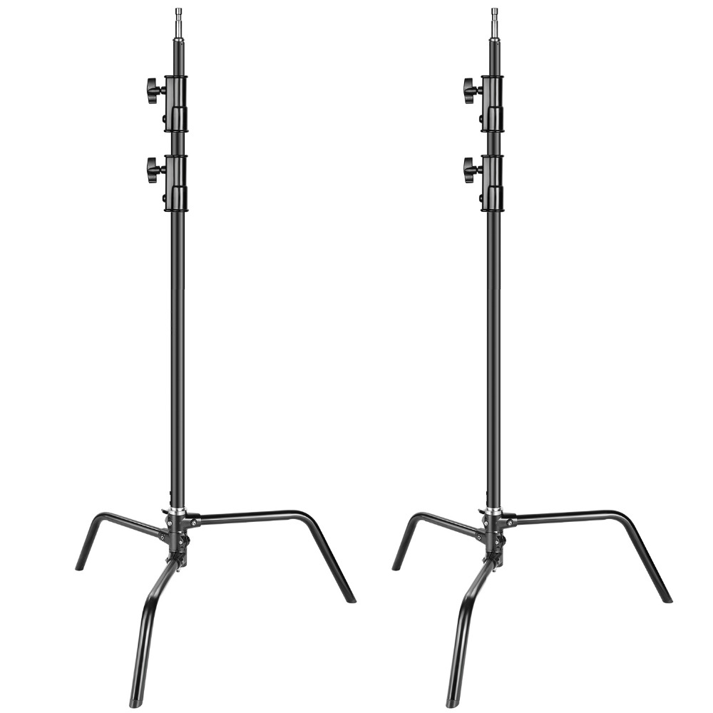 Neewer 2-Pack Heavy Duty Aluminum C-Stands - Adjustable 5-10 Feet