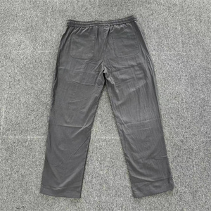 <span class=keywords><strong>Pantaloni</strong></span> larghi in tessuto di <span class=keywords><strong>lino</strong></span> <span class=keywords><strong>grigio</strong></span> <span class=keywords><strong>pantaloni</strong></span> di canapa Casual leggeri per gli uomini su misura <span class=keywords><strong>pantaloni</strong></span> con coulisse a gamba dritta - Product Image 2