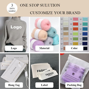 Polo girocollo a collo aperto in <span class=keywords><strong>lana</strong></span> Merino tinta unita Pullover lavorato a <span class=keywords><strong>maglia</strong></span> a maniche lunghe maglione Polo - Product Image 5