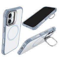 Nouvelle coque de téléphone antichoc avec support caméra métallique pour iPhone 16 15, étui magnétique avec béquille intégrée