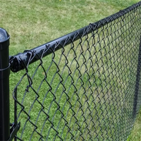 Valla de diamante galvanizado Calibre 9 De 8 pies, malla de alambre ciclónico, valla de eslabón de cadena de 8 pies y 6 pies, rollo de valla de eslabón de cadena recubierto de negro de Pvc