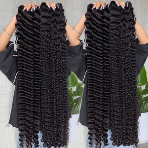 Wholesale Vietnamese Human Hair Bundles Kinky Curly Deep Wave Extensions Natural <b>Black</b> for Salon Supply and Hair Vendors - Product Image 1