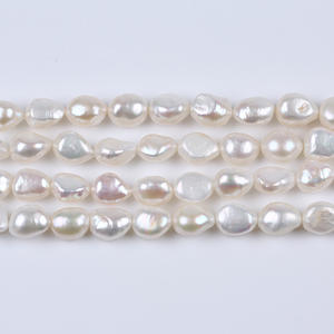 Perlas de Agua Dulce Naturales de Zhuji de 11-12 mm, Perlas Barrocas Blancas con Orificio Recto de Doble Cara, Perlas Sueltas en Forma de Papa para Joyería DIY - Product Image 3