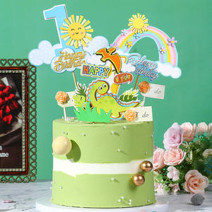 <span class=keywords><strong>Carte</strong></span> de décoration de gâteau créative arc-en-ciel pour bébé d'un an - Plateau décoratif pour le premier gâteau d'anniversaire du bébé - Product Image 1