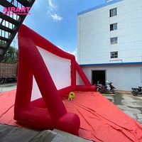 Écran de cinéma gonflable rouge, écran de cinéma gonflable monté sur voiture pour la publicité