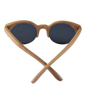 Occhiali da <span class=keywords><strong>Sole</strong></span> in Bambù Semi-Rimless Trendy 2025 Unisex Stile Cat Eye con Protezione UV400 - Product Image 5