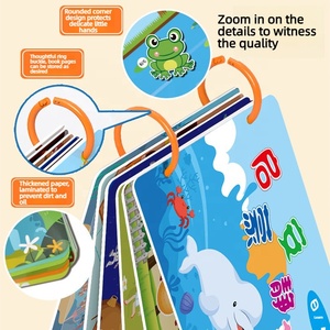 Libro de Actividades Silenciosas <span class=keywords><strong>para</strong></span> Niños Preescolares, de Cartón, Montessori, Alfabeto, Educación en Casa, Aprendizaje Temprano, con Pegatinas Reutilizables - Product Image 3