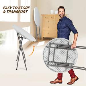 Mesa de Coquetel Portátil para Uso Interno e Externo, Mesa Alta Redonda de Plástico, Mesa Dobrável para Festas e Eventos de Casamento - Product Image 5