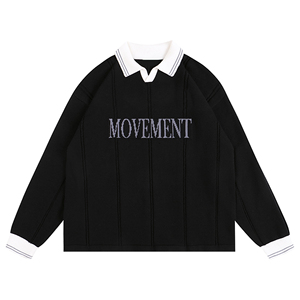 Custom Men's Polo Collar Spring and Autumn Long Sleeve <strong>Knitted</strong> <strong>Sweater</strong> Jacquard Letter Polo Neck <strong>Knitted</strong> <strong>Sweater</strong> for Men - Product Image 3