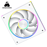 Ventilador de PC AntarcChill Blanco de 120 mm, Silencioso, para Caja de Ordenador, Alto Flujo de Aire, Rodamiento Fluido, PWM, Bajo Ruido, Refrigeración del Chasis