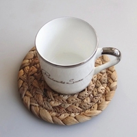 Napperons tissés en paille de gourde naturelle, tapis ronds en jacinthe d'eau, isolation thermique, porte-Pot, sous-verres, accessoires de cuisine