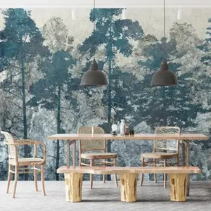 Лес сосновый лес Картина маслом обои для украшения ресторана спальни