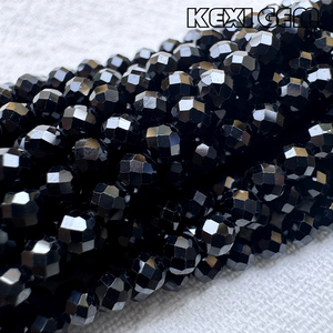 ลูกปัดพลอยสปินเดิลสีดำธรรมชาติประกายแวววาวขนาด2มม. 3มม. 4มม. สปิน - Product Image 6