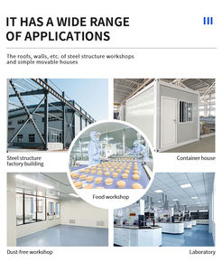 Panneau sandwich en laine de roche en acier inoxydable 304, imperméable et ignifuge, <span class=keywords><strong>pour</strong></span> toiture, mur extérieur, salle blanche (éco-responsable) - Product Image 6