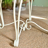 Chaise de salle à manger INNOVA Home, style européen moderne, en métal blanc et bois, design floral, fabrication artisanale, rustique, écologique, meubles pour la maison