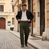 Pantalon Cargo Décontracté pour Homme, Basique, en Sergé HBT à Motif Chevrons, Taille Haute, avec Fermeture Éclair et Boutons sur le Devant, Fournisseur Populaire
