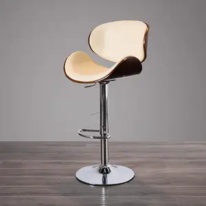 Wholesale Adjustable Height Metal and Leather Bar Stools 360 Degrees Swivel Bar Furniture with Back Support