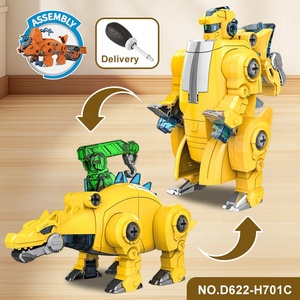 Giocattoli di assemblaggio DIY personalizzati trasformazionali di assemblaggio di dinosauri <span class=keywords><strong>giochi</strong></span> di ingegneria dei veicoli per ragazzi e giocattoli educativi - Product Image 5