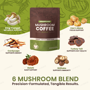 Private Label Energie Immuun & Focus Brein Aangepaste Leeuwen Manen Reishi Champignon Koffie Energie Kruidenpoeder - Product Image 3