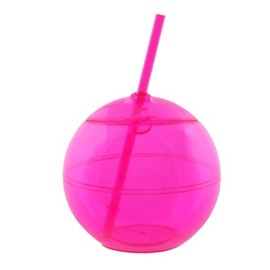 Vaso de Plástico sin BPA, Botella de Agua Deportiva, Vaso con Forma de Bola Redonda con Pajita, 24 oz - Product Image 3