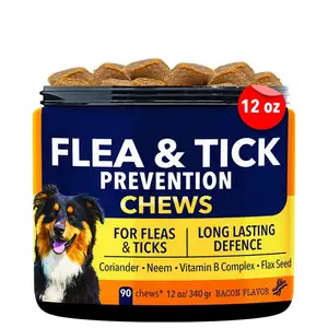 Label privé à mâcher contre les puces et les tiques pour chiens Complexe de vitamines Prévention des puces et des tiques pour chiens à mâcher les tiques molles à mâcher pour chiens