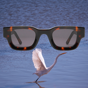 高品質トレンドレディースデザイナーズ高級アイウェアテンプル偏光UV400スモールスクエアメンズ厚手カスタムロゴアセテートサングラス - Product Image 4