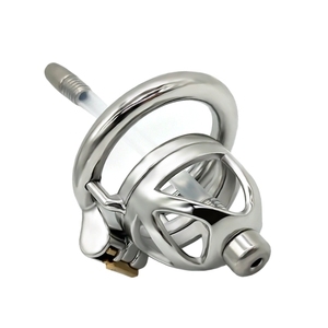 FRRK Drop Shipping Sex Toy <span class=keywords><strong>Cage</strong></span> de chasteté masculine avec cathéter pour hommes, dispositif de verrouillage du pénis, <span class=keywords><strong>cage</strong></span> à pénis pour petit pénis - Product Image 3