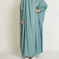 Jilbab 1 Pièce Velours Satin Ramadan EID Plus Size Vêtements Islamiques Vente en Gros Femmes Musulmanes Modeste Prière Turc Jilbab Français