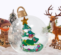 Boule de Noël transparente gonflable avec Père Noël et flocons de neige intégrés pour une ambiance festive en extérieur