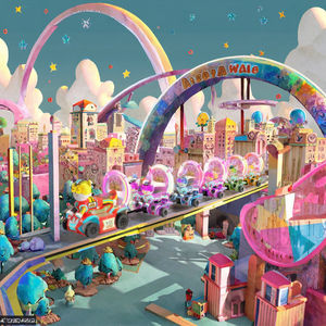 Trenino Elettrico Senza Binari in Fibra di Vetro di Alta Qualità con Sedili Oscillanti e Videogiochi per Bambini, per Centri Commerciali - Product Image 2