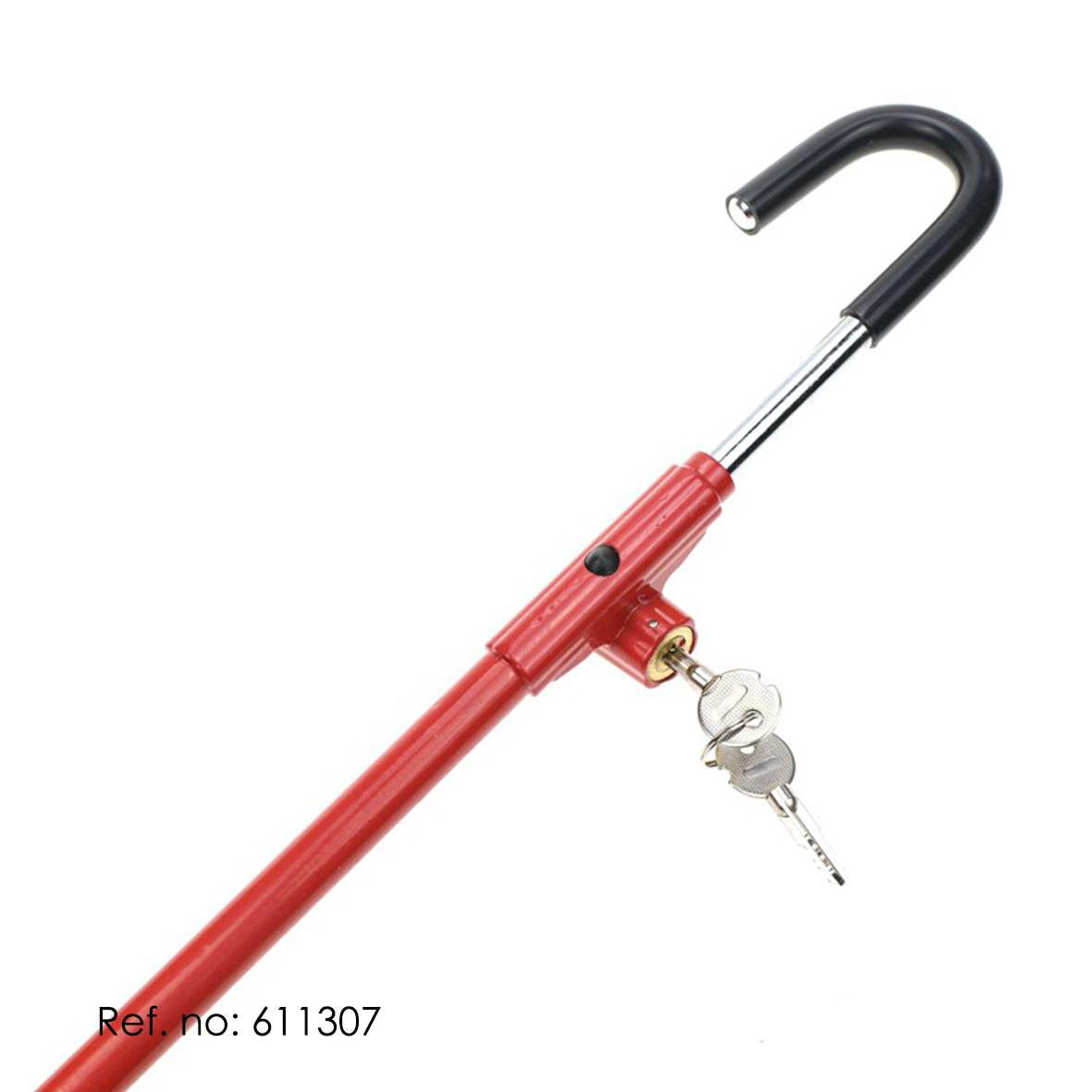 Caino 611307 Steel Telescopic Anti-Theft Car Steering Wheel Lock | 72cm Extendable | Top Hook Design