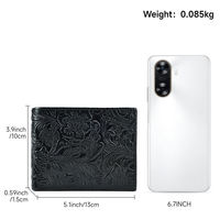 Cartera corta plegable para hombre, monedero con bolsillo frontal para monedas con 13 tarjeteros, Cartera de cuero genuino para hombre