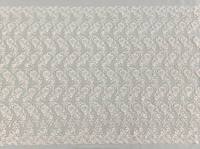 Bordure en maille de luxe écologique blanc ivoire à motif floral, à bords festonnés, brodée à la machine avec perles et sequins, 100% polyester, pour mariage et mariée