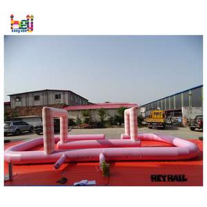 Piste de voitures tamponneuses rose, piste de course gonflable, jeux gonflables, obstacle gonflable, karting en plein air pour enfants, sports - Product Image 6