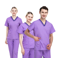 Blouse uniforme à col en V Touchhealthy, uniforme pour les travailleurs de la santé, infirmières, ensemble de blouses à taille élastique, vêtements médicaux