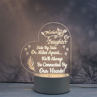 Cadeaux pour la fête des mères, cadeaux pour maman de la part de sa fille ou de son fils, cadeau d'anniversaire pour belle-mère, lampes de nuit créatives en acrylique 3D gravées