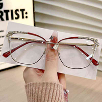 Lunettes Correctrices Unisexe à Monture Complète Imprimée Tendance, Anti-Lumière Bleue, avec Cadre Scintillant de Luxe, Réduisant les Reflets