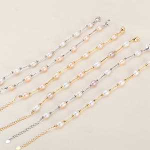 Pulsera de Perlas de Agua Dulce Ajustable con Forma de Arroz para Mujer, Joyería de Diosa Madre, Regalo al por Mayor - Product Image 1