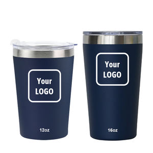 Custom Logo 12oz 16oz <b>Tumbler</b> Stainless Steel <b>Tumbler</b> Vacuum Insulated Double Wall Travel Reusable <b>Tumbler</b> With <b>Lid</b> <b>And</b> <b>Straw</b> - Product Image 1