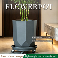 Nouveauté : Pots à fleurs en plastique modernes, carrés, extra larges, durables, avec trou de drainage, haute qualité, pour la maison et le jardin