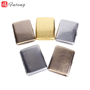 Futeng Europe Design Metal Luxury Silver Gold <strong>Cigarette</strong> Case Wholesale 14 16 18 20 Pcs <strong>Custom</strong> Logo Elegant Tobacco <strong>Cigarette</strong> Box - Product Image 2