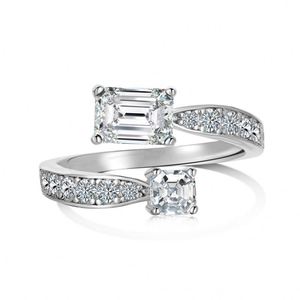 Dylam New Design Top High Jewelry S925 <b>Silver</b> D Color VVS1 Moissanite Stone Open <b>Adjustable</b> Fashion Fine Wedding Promise <b>Rings</b> - Product Image 4