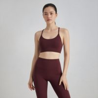 Soutien-gorge de yoga de haute qualité, modèle tendance pour la gym, confortable, froncé, sexy, avec fines bretelles