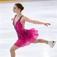 Robe de patinage artistique fuchsia en strass, sans manches, dos croisé, en maille, pour enfants et adultes, pour compétition et performance