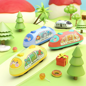 Tren subterráneo para niños dibujos animados lindo divertido rompecabezas educación temprana modelo de simulación coche de juguete para niños resistente a caídas - Product Image 1