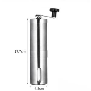 Moulin à café manuel portable en acier inoxydable, moulin à meules coniques avec manivelle pour les amateurs de café - Product Image 6