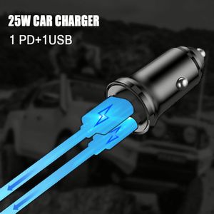 ที่ชาร์จในรถยนต์ USB C 25W รองรับ Quick Charge 3.0 PD Type C ชาร์จเร็วสำหรับโทรศัพท์มือถือ iPhone - Product Image 4