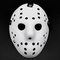 Masque en plastique rouge et blanc Jason Voorhees pour fête costumée Halloween Masque effrayant