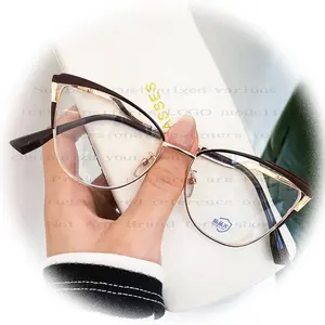 Óculos anti-luz azul Cat Eye para mulheres, óculos de bloqueio personalizados e novos e multilíngues clássicos
