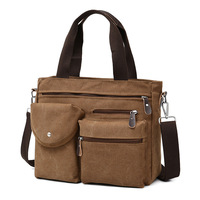Porte-documents en toile lavable personnalisable personnalisé 11.6 14 pouces ordinateur portable professionnel sac à main en toile pour ordinateur portable pour hommes